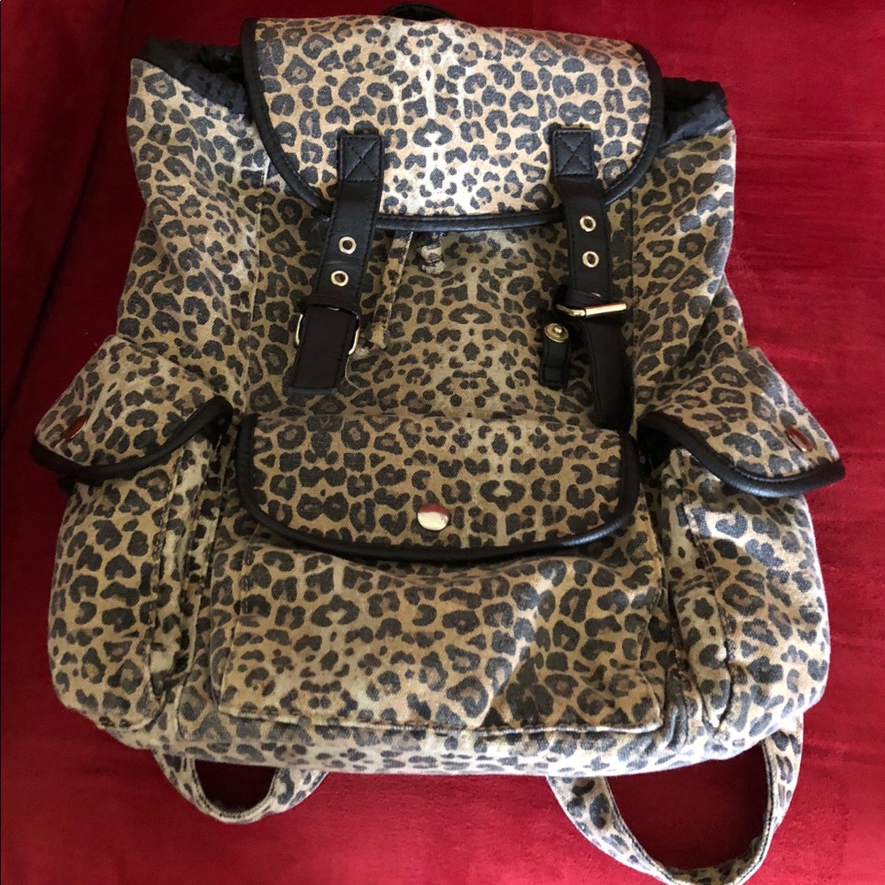 Candies leopard print drawstring backpack